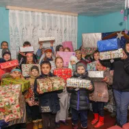 Moldawien, Weihnachtsfeier mit Pa╠&ecirc;ckli